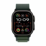 Apple Watch Ultra 2 2024 Titanium 49mm Αδιάβροχο με eSIM και Παλμογράφο (Black με Dark Green Alpine Loop - Medium)