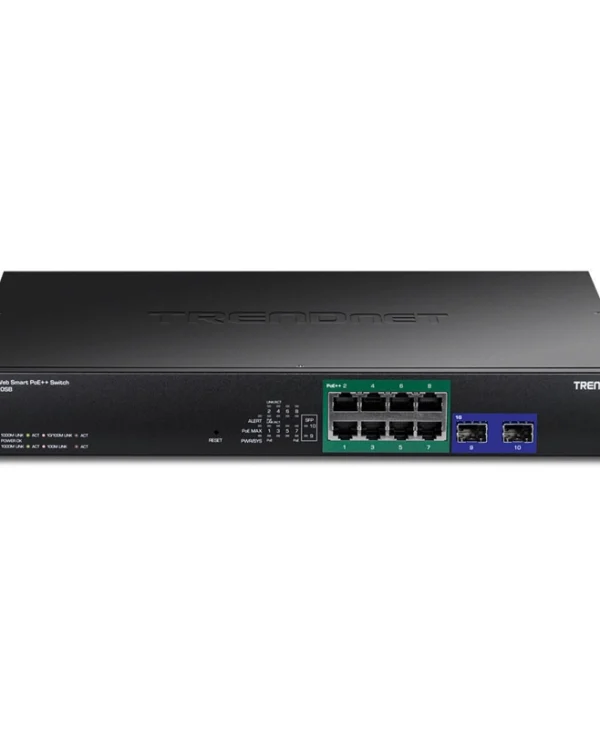 Trendnet TPE-1020SB Unmanaged L2 PoE++ Switch με 8 Θύρες Gigabit (1Gbps) Ethernet και 2 SFP Θύρες TPE-1020SB
