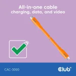 Club3D USB 2.0 Cable USB-C male - USB-C 240W Πορτοκαλί 2m - Image 5