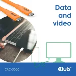 Club3D USB 2.0 Cable USB-C male - USB-C 240W Πορτοκαλί 2m - Image 7