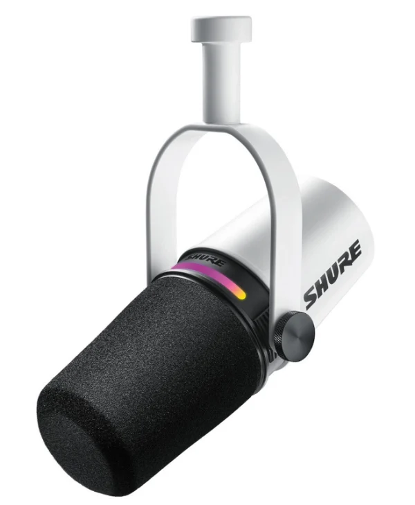 Shure MV7+ Δυναμικό Μικρόφωνο Shock Mounted για Φωνητικά σε Λευκό Χρώμα