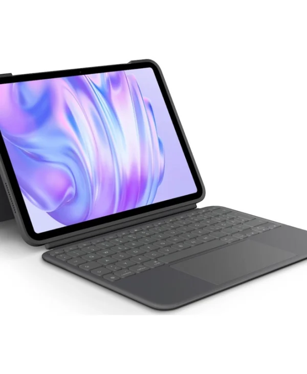 Logitech Combo Touch Flip Cover με Πληκτρολόγιο στα Γερμανικά Γκρι (iPad Pro 2024 11")