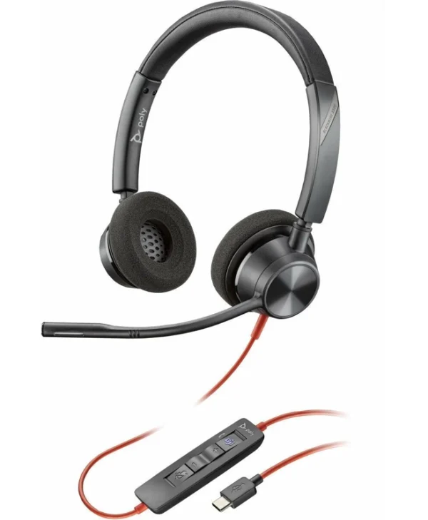 Poly Blackwire 3320 On Ear Multimedia Ακουστικά με μικρόφωνο και σύνδεση USB-C