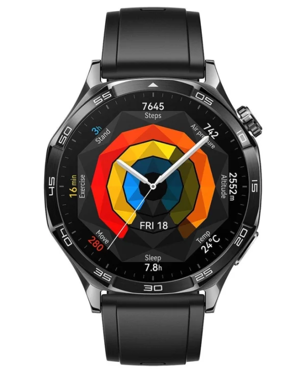 Huawei Watch GT 5 Stainless Steel 46mm Αδιάβροχο με Παλμογράφο (Μαύρο)