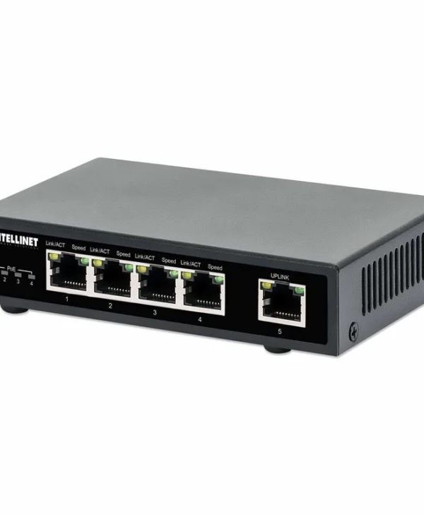 Intellinet 561792 Unmanaged L2 PoE+ Switch με 5 Θύρες Gigabit (1Gbps) Ethernet 561792
