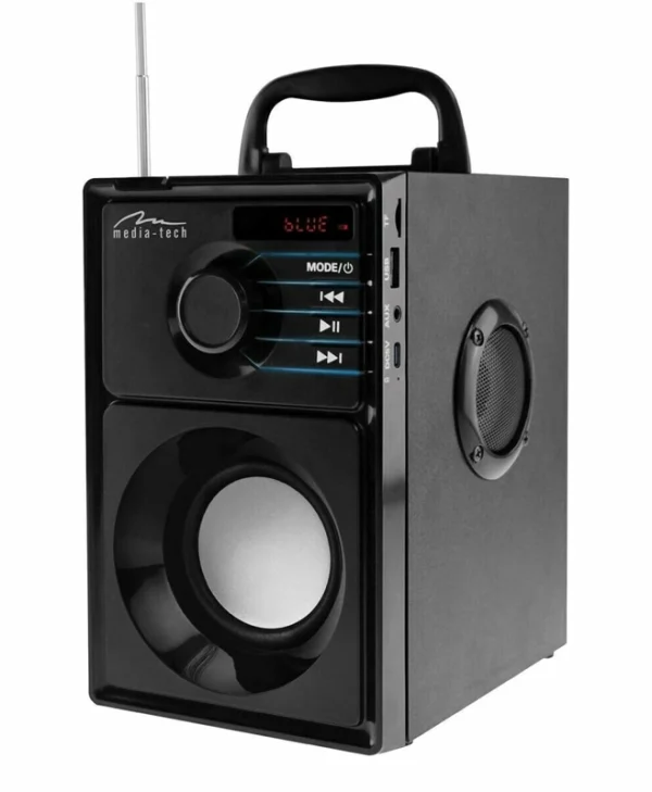 Media-Tech Boombox BT Ηχείο Bluetooth 15W με Ραδιόφωνο και Διάρκεια Μπαταρίας έως 6 ώρες Μαύρο