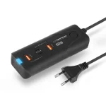 Esperanza Βάση Φόρτισης με 2 Θύρες USB-A και 2 Θύρες USB-C 60W Power Delivery / Quick Charge 3.0 σε Μαύρο χρώμα (EZC109) EZC109