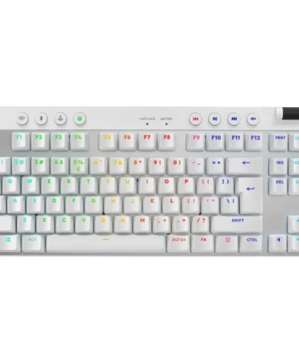 Logitech Pro X TKL Ασύρματο Gaming Μηχανικό Πληκτρολόγιο Tenkeyless με RGB φωτισμό (Αγγλικό US) Lightspeed White