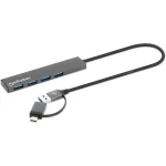 Manhattan USB 3.0 Hub 4 Θυρών με σύνδεση USB-A / USB-C Γκρι - Image 3