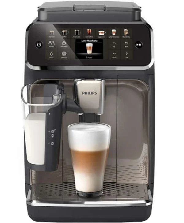 Philips Series 4400 Αυτόματη Μηχανή Espresso 1500W Πίεσης 15bar για Cappuccino με Μύλο Άλεσης Μαύρη