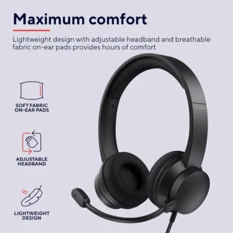 Trust Ayda On Ear Multimedia Ακουστικά με μικρόφωνο και σύνδεση USB-A
