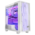 Modecom Volcano Perun Apex Gaming Midi Tower Κουτί Υπολογιστή με Πλαϊνό Παράθυρο και RGB Φωτισμό Λευκό