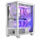 Modecom Volcano Perun Apex Gaming Midi Tower Κουτί Υπολογιστή με Πλαϊνό Παράθυρο και RGB Φωτισμό Λευκό - Image 2
