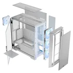 Modecom Horizon Flow Midi Tower Κουτί Υπολογιστή με Πλαϊνό Παράθυρο και RGB Φωτισμό Λευκό - Image 2