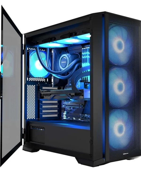 Modecom Horizon Flow Midi Tower Κουτί Υπολογιστή με Πλαϊνό Παράθυρο και RGB Φωτισμό Μαύρο