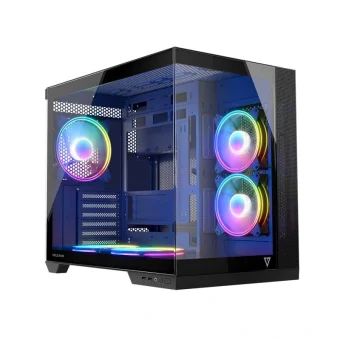 Modecom Panorama ARGB 5F Gaming Midi Tower Κουτί Υπολογιστή με Πλαϊνό Παράθυρο Μαύρο
