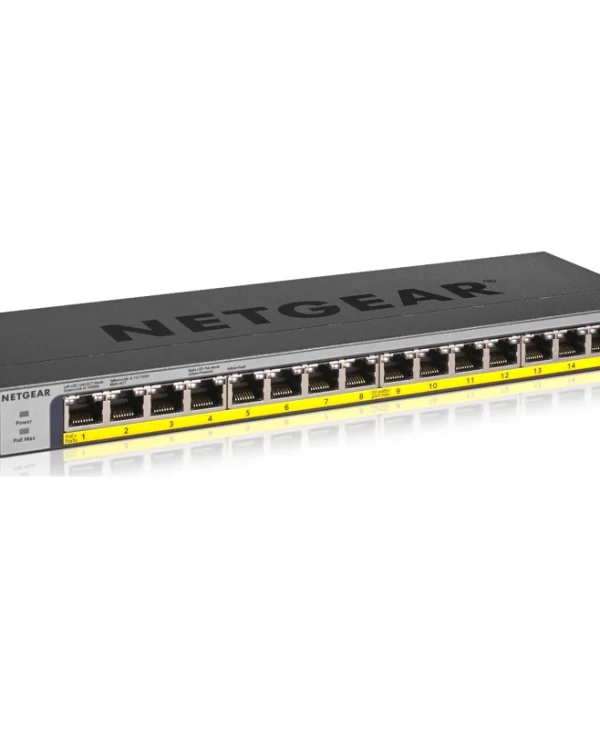 NetGear GS116PP Unmanaged L2 PoE+ Switch με 16 Θύρες Gigabit (1Gbps) Ethernet