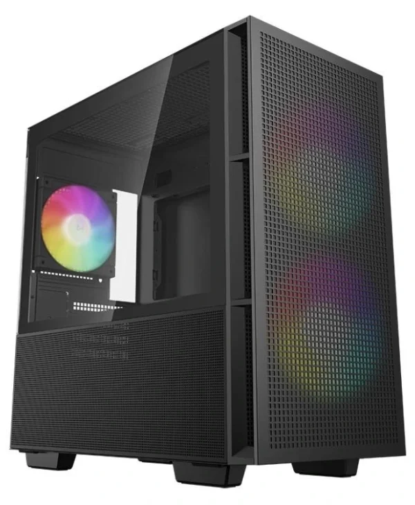 Deepcool CH360 Micro Tower Κουτί Υπολογιστή με Πλαϊνό Παράθυρο και RGB Φωτισμό Μαύρο