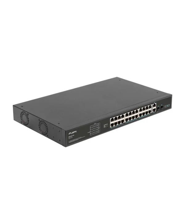 Lanberg Unmanaged L2 PoE+ Switch με 24 Θύρες Gigabit (1Gbps) Ethernet και 2 SFP Θύρες