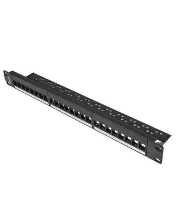 Lanberg Patch Panel Keystone για Rack 1U 19" 24 Θυρών Μαύρο