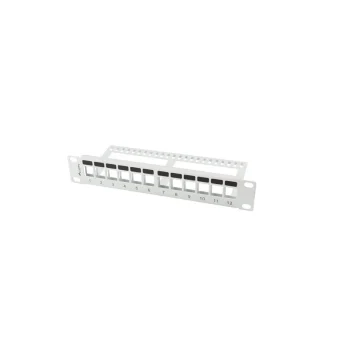 Lanberg Κάλυμμα Πάνελ για Rack 1U 10" 12 Θυρών Γκρι PPKS-9112-S