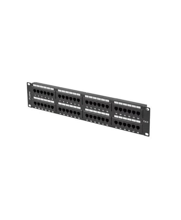 Lanberg Patch Panel για Rack 2U 19" 48 Θυρών Μαύρο