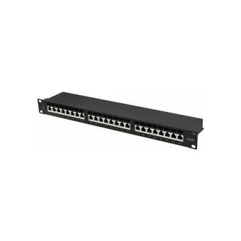 Lanberg Patch Panel Shielded για Rack 1U 19" 24 Θυρών cat6a Μαύρο