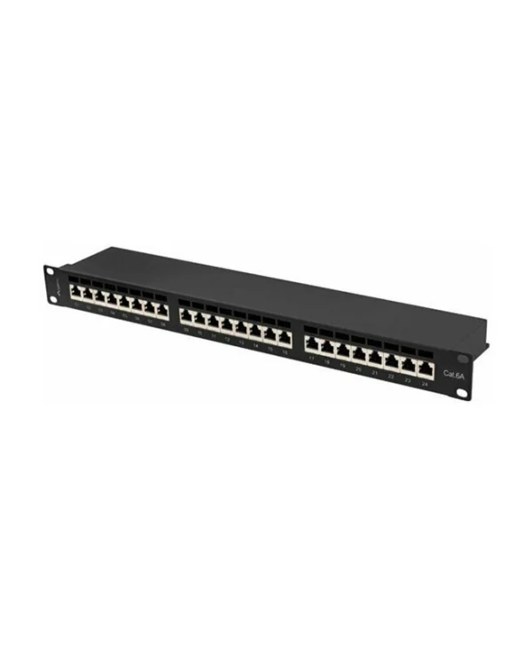 Lanberg Patch Panel Shielded για Rack 1U 19" 24 Θυρών cat6a Μαύρο