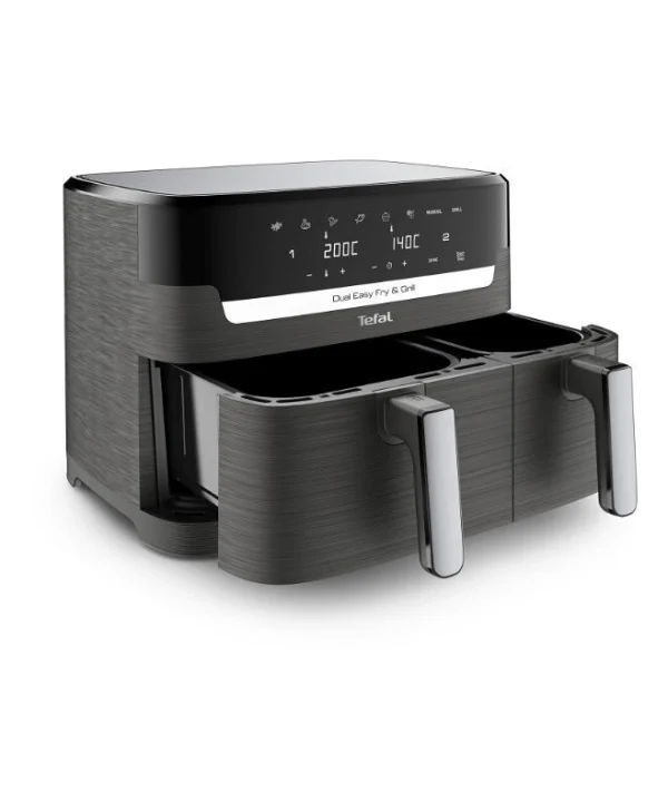 Tefal Dual Easy Air Fryer με Διπλό Αποσπώμενο Κάδο 8.3lt Μαύρο