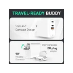 Creative Φορτιστής Χωρίς Καλώδιο GaN με Θύρα USB-A και 2 Θύρες USB-C 67W Λευκός (51MZ0515AA000) 51MZ0515AA000 - Image 2