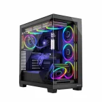 Modecom Volcano Stellar ARGB 8F Gaming Midi Tower Κουτί Υπολογιστή με Πλαϊνό Παράθυρο Μαύρο
