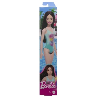 Barbie Beach & Swimsuit Κούκλα Black Hair, Wearing Tropical Blue για 3+ ετών+ Ετών 29εκ.