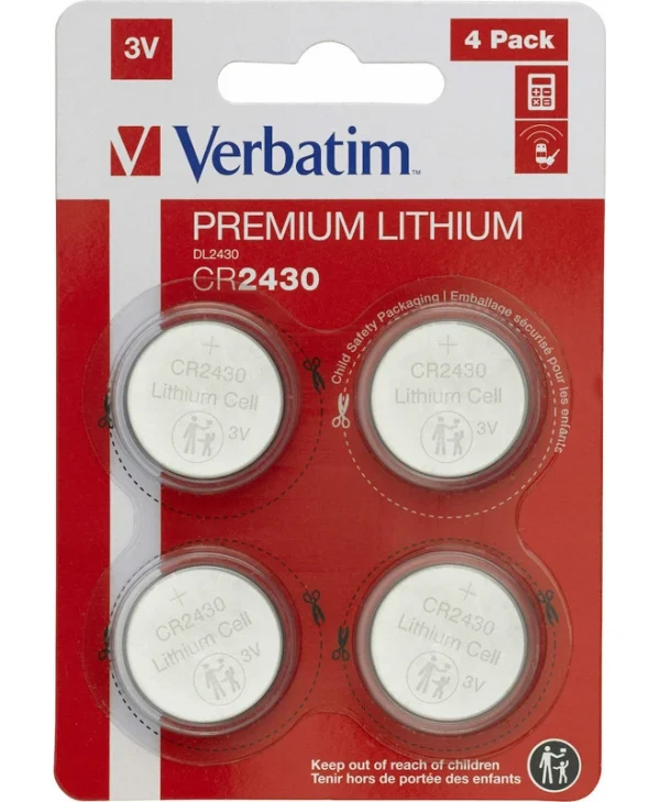 Verbatim Premium Lithium Μπαταρίες Ρολογιών CR2430 3V 4τμχ