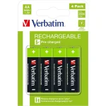 Verbatim Επαναφορτιζόμενες Μπαταρίες AA Ni-MH 2500mAh 1.2V 4τμχ