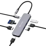 Verbatim USB-C Pro CMH-08 USB-C Docking Station με HDMI 4K PD και σύνδεση 2 Οθονών Γκρι - Image 2