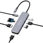Verbatim USB-C Pro CMH-08 USB-C Docking Station με HDMI 4K PD και σύνδεση 2 Οθονών Γκρι - Image 5