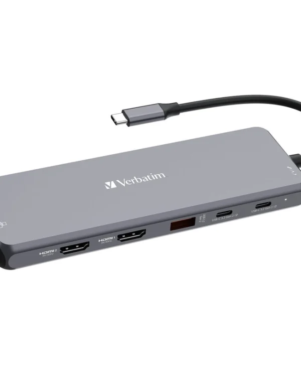 Verbatim CMH-13 USB-C Docking Station με HDMI/DisplayPort 4K PD Ethernet και σύνδεση 3 Οθονών Γκρι