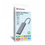 Verbatim CMH-13 USB-C Docking Station με HDMI/DisplayPort 4K PD Ethernet και σύνδεση 3 Οθονών Γκρι - Image 3