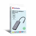 Verbatim CMH-9 USB-C Docking Station με HDMI 4K PD Ethernet Γκρι - Image 4