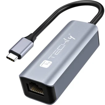 Techly Idata-usb-etgiga-ca USB-C Αντάπτορας Δικτύου για Ενσύρματη σύνδεση Gigabit Ethernet