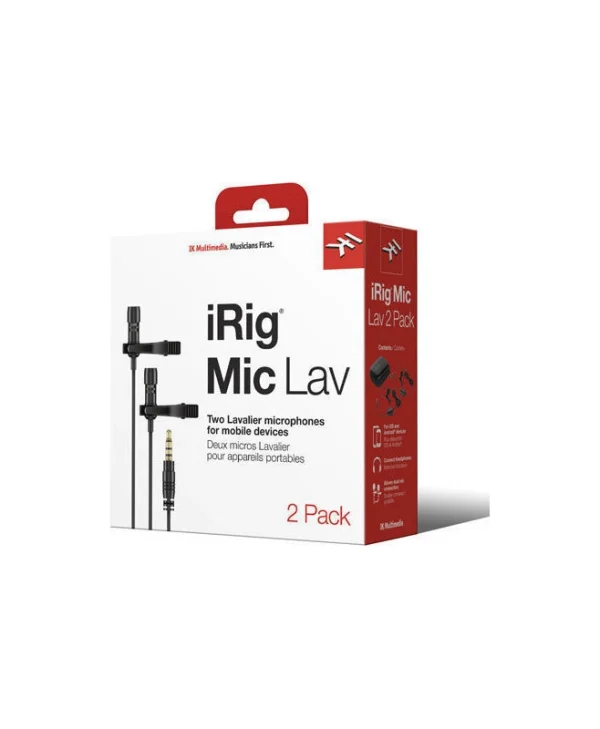 IK Multimedia iRig Mic Lav 2 Pack Σετ Πυκνωτικό Μικρόφωνο Shock Mounted Δημοσιογραφικό