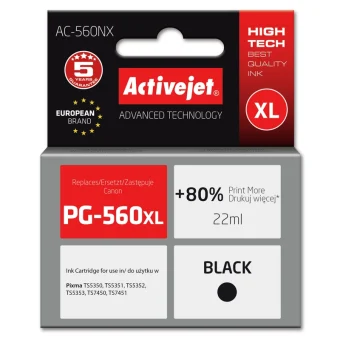 Active Jet Συμβατό Μελάνι Εκτυπωτή InkJet Brother PG-560XL 22ml Μαύρο 1τμχ