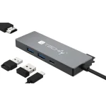 Techly USB-C Docking Station με HDMI 4K PD Ασημί (IUSB32C-HUB4HPD) IUSB32C-HUB4HPD