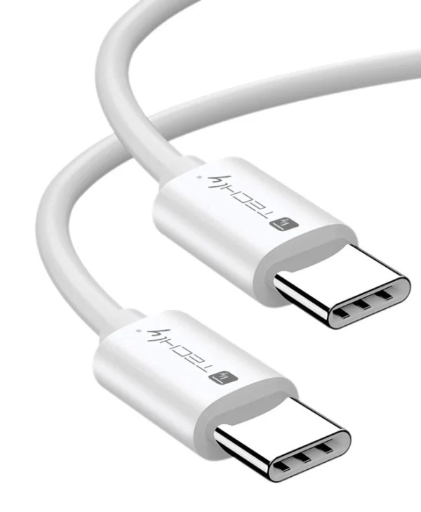 Techly USB 2.0 Cable USB-C male - USB-C 240W Λευκό 1m (ICOC MU4-40G240W1)