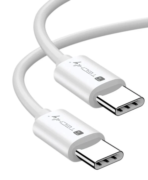 Techly USB 2.0 Cable USB-C male - USB-C 240W Λευκό 2m ICOC MU4-20G240W2