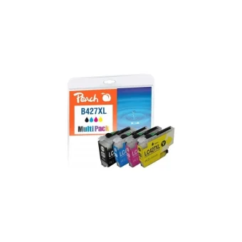 Peach Πακέτο Συμβατών Μελανιών Εκτυπωτή InkJet Brother 13769642 Μαύρο 4τμχ