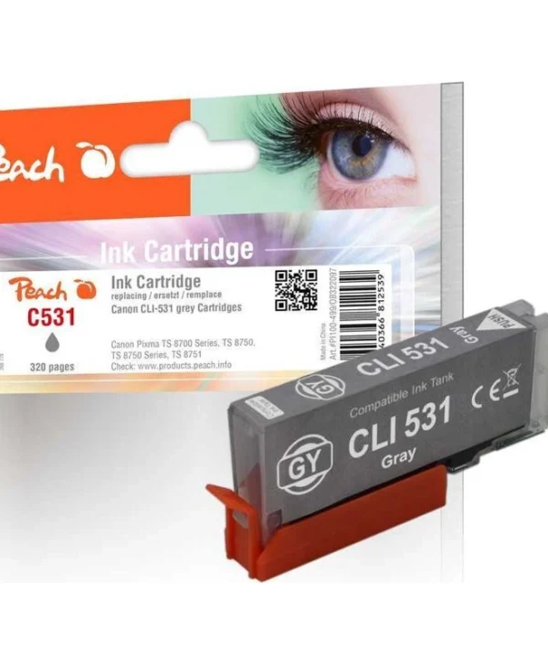 Peach Συμβατό Μελάνι Εκτυπωτή InkJet Canon CLI-531, 6119B001 12.5ml Γκρι 1τμχ