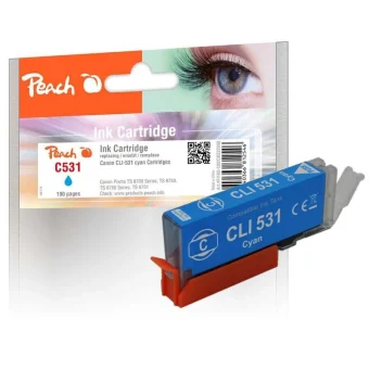 Peach Συμβατό Μελάνι Εκτυπωτή InkJet Canon CLI-531 515 Σελίδων 12.5ml Κυανό 1τμχ