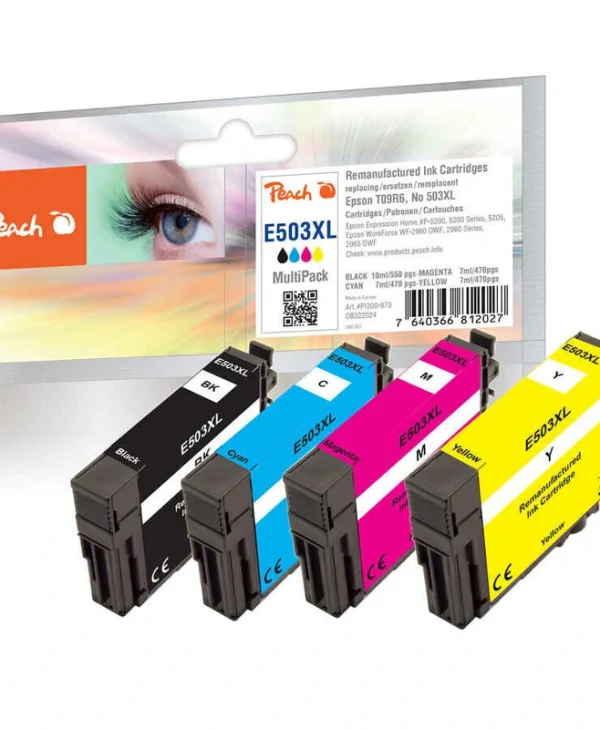 Peach Πακέτο Συμβατών Μελανιών Εκτυπωτή InkJet Epson 503XL 900 Σελίδων Πολλαπλό (Color) 4τμχ