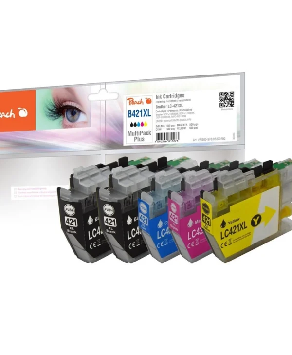 Peach Πακέτο Συμβατών Μελανιών Εκτυπωτή InkJet Brother LC-421XL Πολλαπλό (Color) 1τμχ